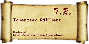 Toperczer Róbert névjegykártya